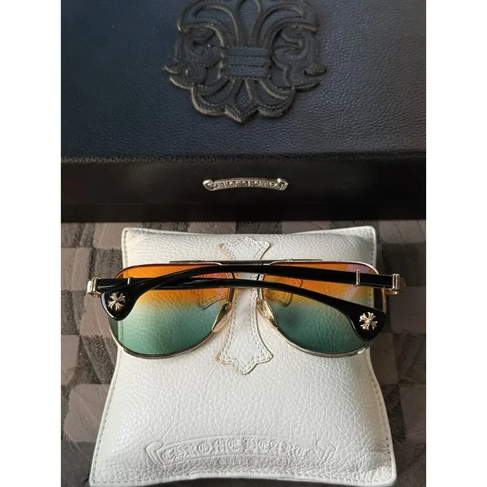 Chrome Hearts Grand Beast IV Sunglasses MBK/GP-BK-P Rare Gold Plated 59-15